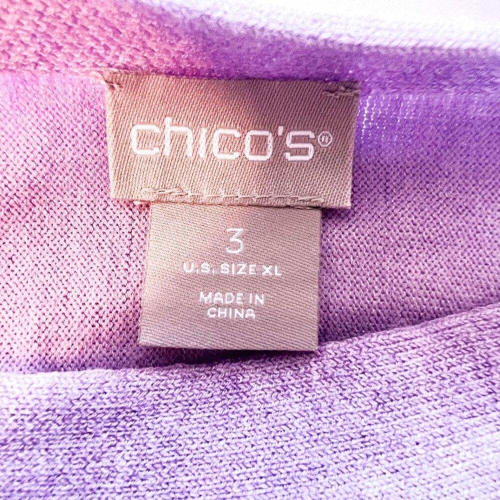 Chico's Bateau Neck Shirttail Hem Pullover Sweater Lavender Extra Large - Picture 6 of 10
